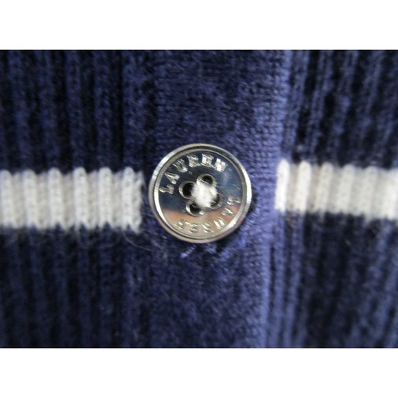 Lauren Ralph Lauren Navy White Stripe V Neck Button Up Cardigan Ladies S/P EUC - Picture 5 of 16